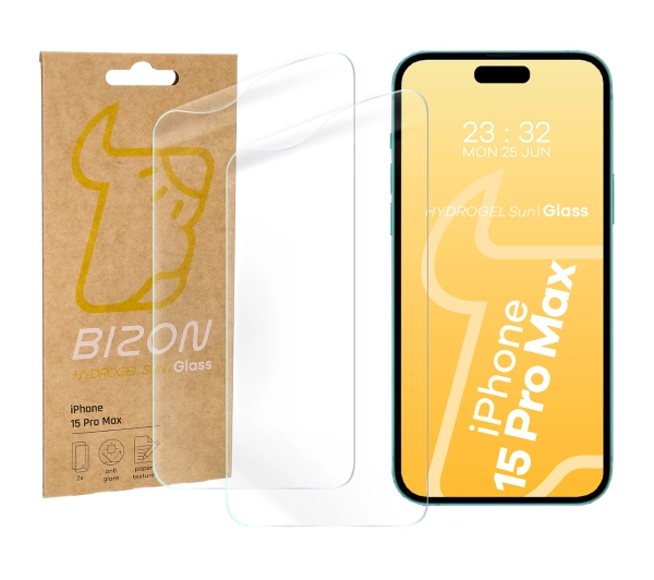 Bizon matowa Film Sun do iPhone 15 Pro Max 2 sztuki