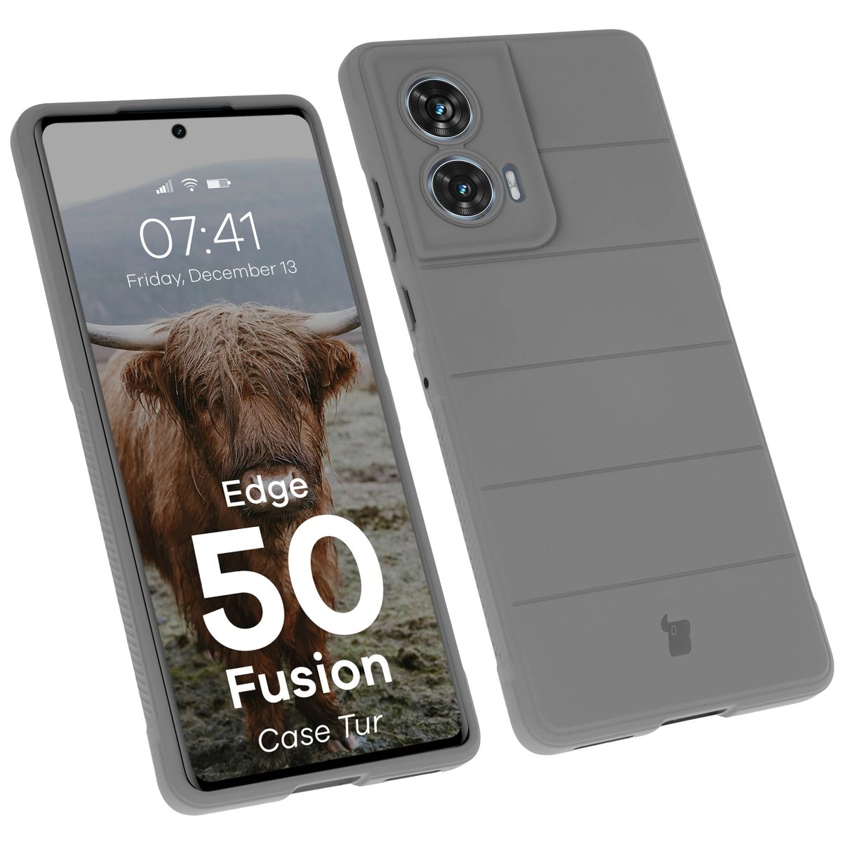 Etui Bizon Tur do Motorola Edge 50 Fusion Light Grey