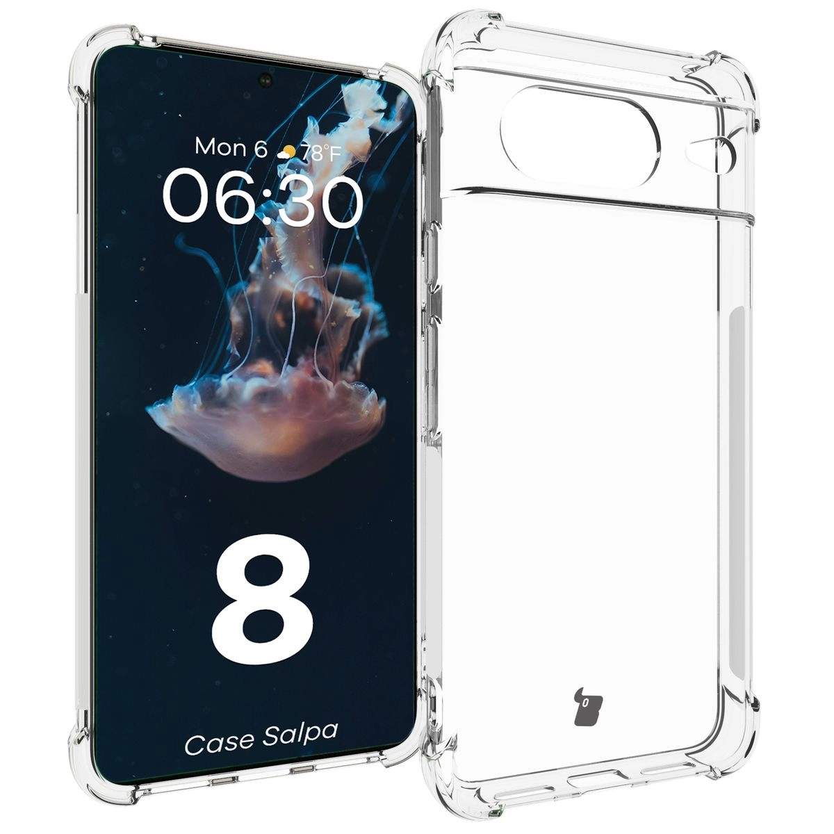 Etui Bizon Elastyczne Salpa do Google Pixel 8 Przezroczysty