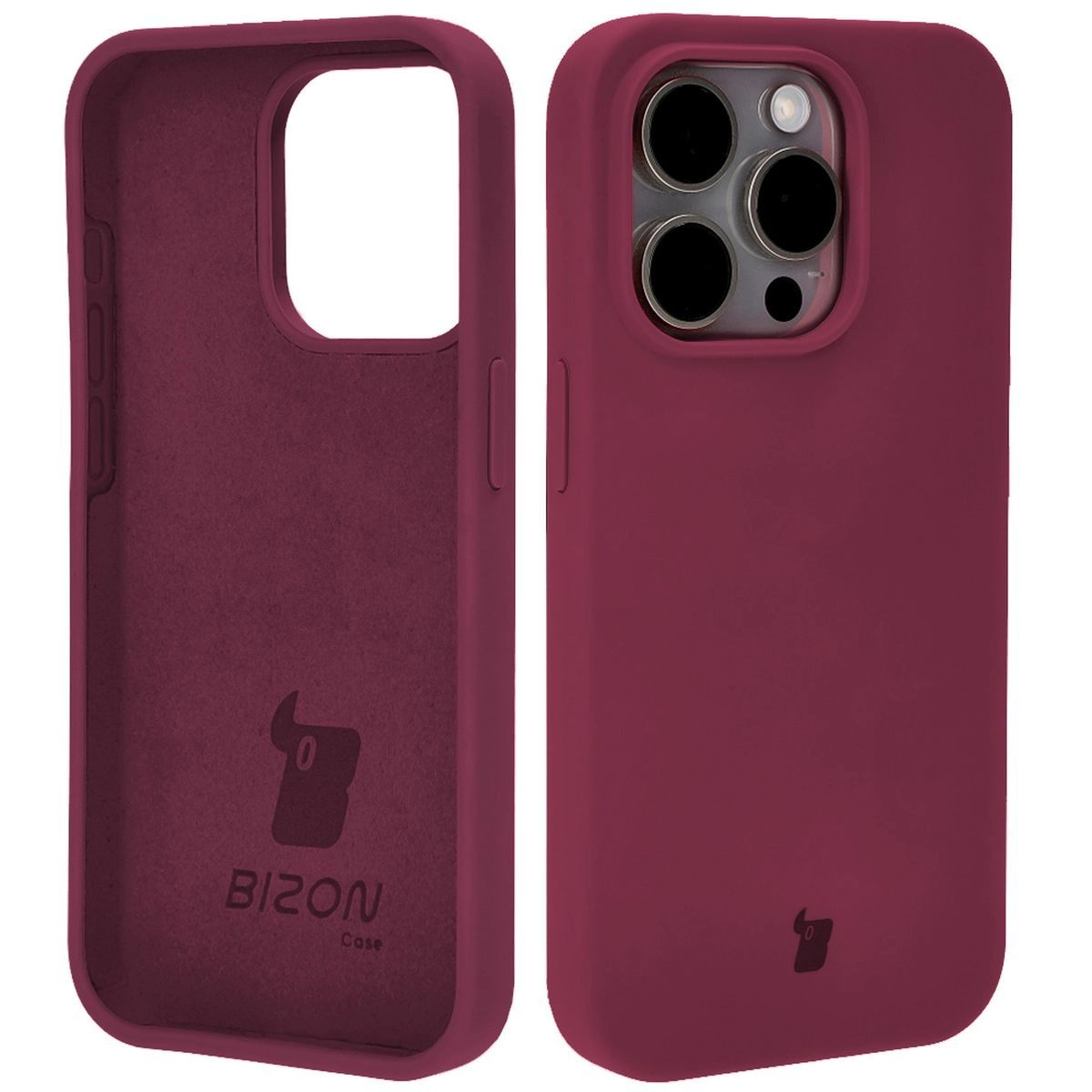 Etui Bizon Silikonowe Soft do iPhone 15 Pro Ciemno-fioletowy