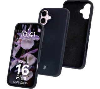 Bizon Silikonowe Soft do iPhone 16 Plus Czarny
