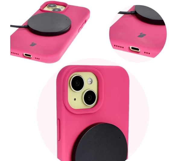 Bizon Silikonowe Soft do iPhone 15 Fuksja