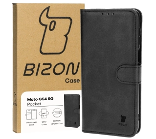 Bizon z klapką Pocket do Motorola Moto G54 5G/G54 Power Czarny
