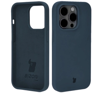 Etui Bizon Silikonowe Soft do iPhone 14 Pro Ciemno-niebieski