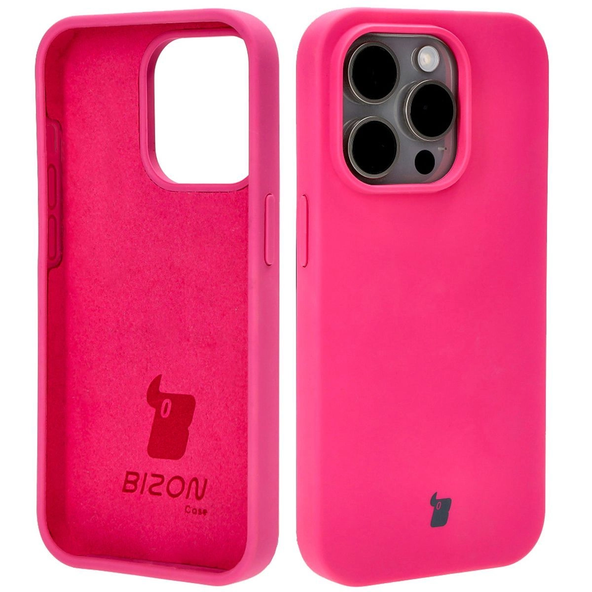 Etui Bizon Silikonowe Soft do iPhone 15 Pro Fuksja