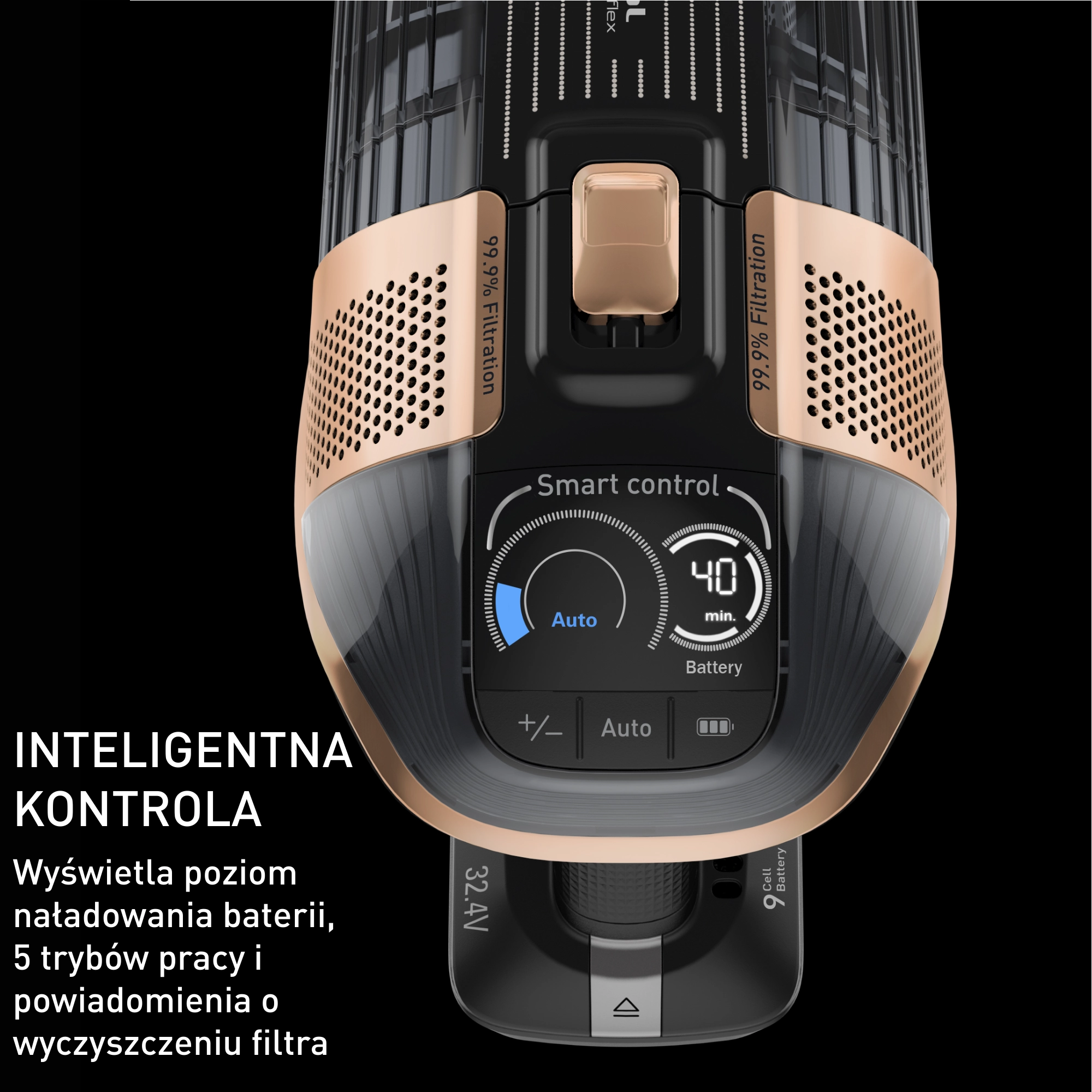 Odkurzacz Tefal X-Force Flex 15.60 Aqua TY99G3 160min Funkcja mycia Wymienny akumulator Mini elektroszczotka