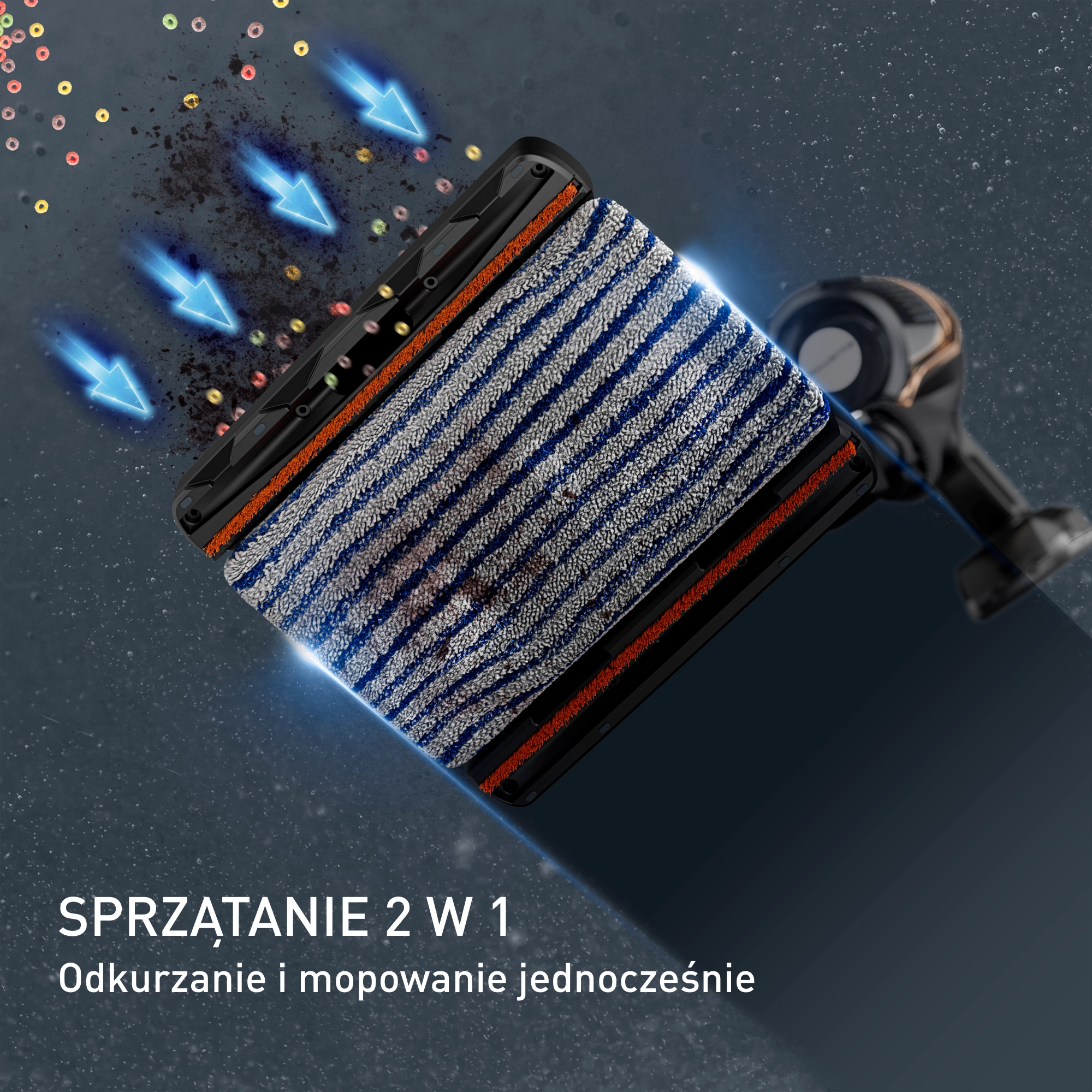 Odkurzacz Tefal X-Force Flex 15.60 Aqua TY99G3 160min Funkcja mycia Wymienny akumulator Mini elektroszczotka