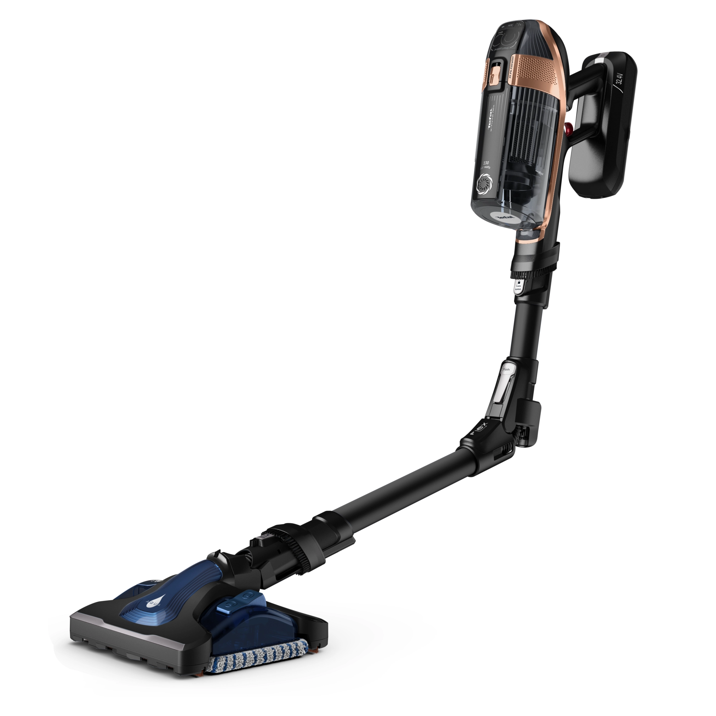 Odkurzacz Tefal X-Force Flex 15.60 Aqua TY99G3 160min Funkcja mycia Wymienny akumulator Mini elektroszczotka