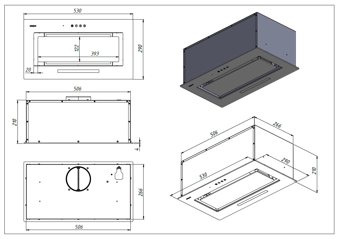 фото Витяжка вбудована Akpo WK-11 Fabio White