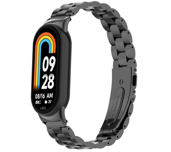 Bizon ze stali nierdzewnej Aura do Xiaomi Smart Band 9 / 9 NFC / 8 Czarny