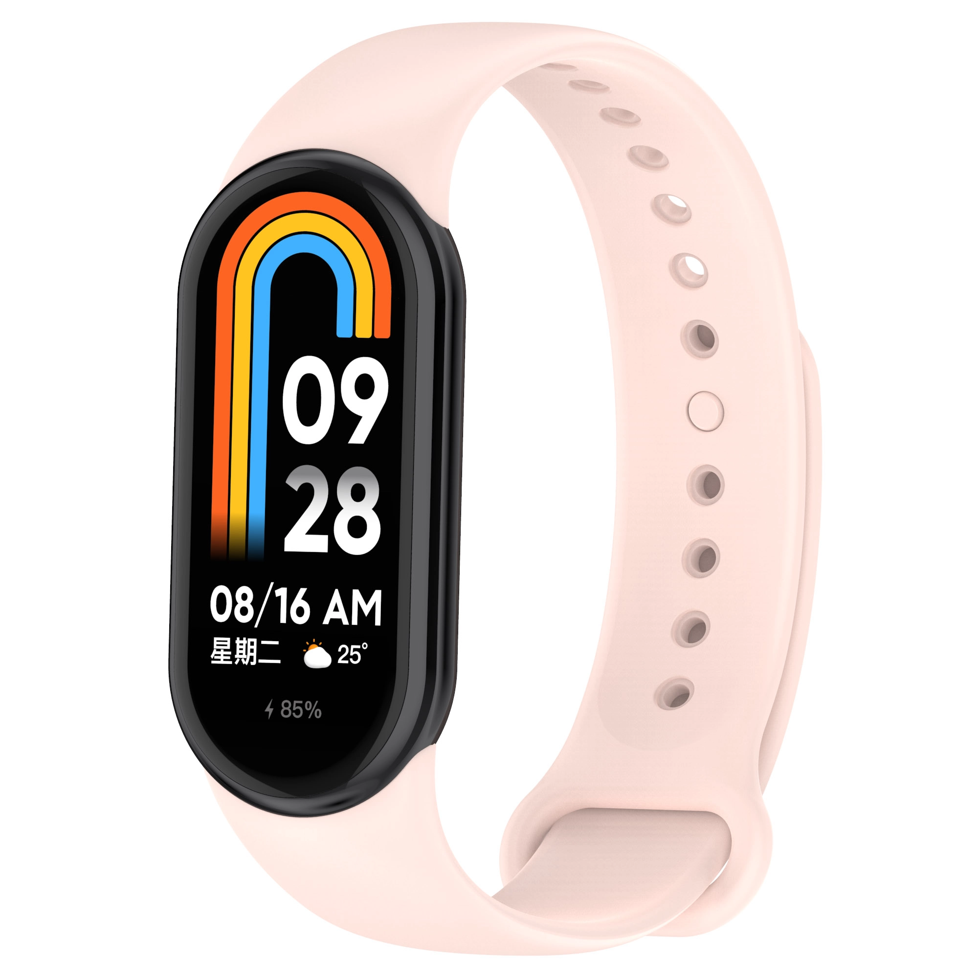 Pasek Bizon Strap Watch Dots do Xiaomi Mi Smart Band 8 Jasno-różowy