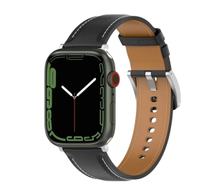 Bizon skórzany Casual do Apple Watch 38/40/41mm/S10 42mm Czarny