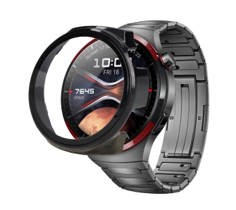 Nakładka na tarczę Bizon ze szkłem do Huawei Watch 4 Pro Space Edition Czarny