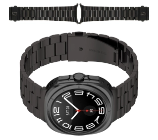 Bizon ze stali nierdzewnej Aura do Galaxy Watch Ultra 47mm Czarny