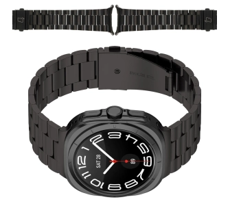Bransoleta Bizon ze stali nierdzewnej Aura do Galaxy Watch Ultra 47mm Czarny
