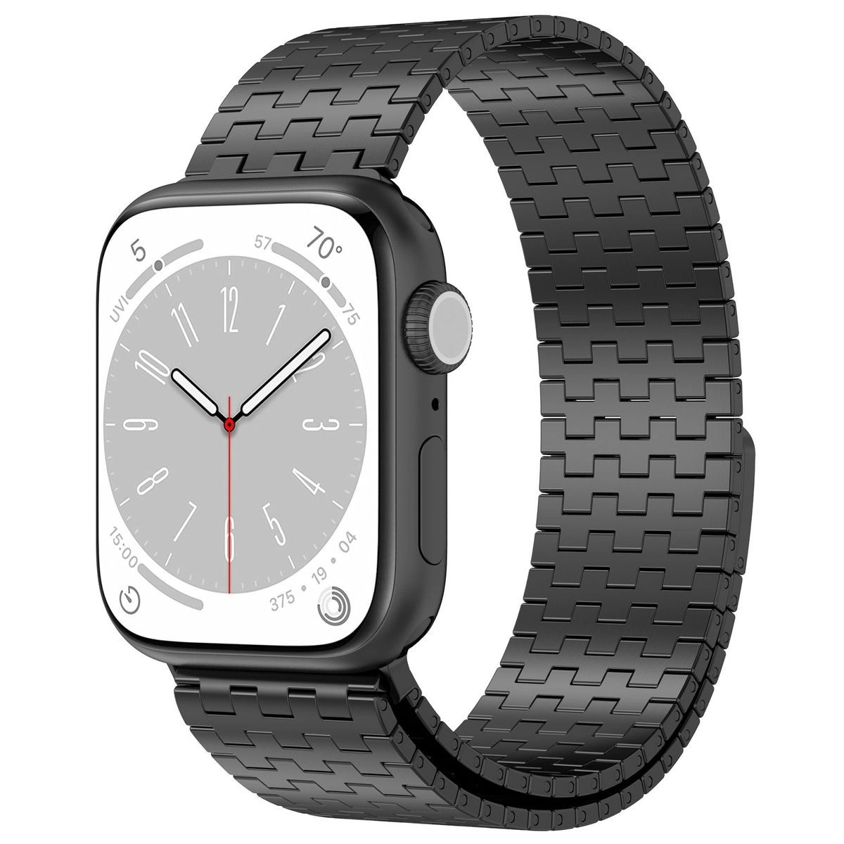 Bransoleta Bizon ze stali nierdzewnej Titanium do Apple Watch 44/45/46/49mm Czarny