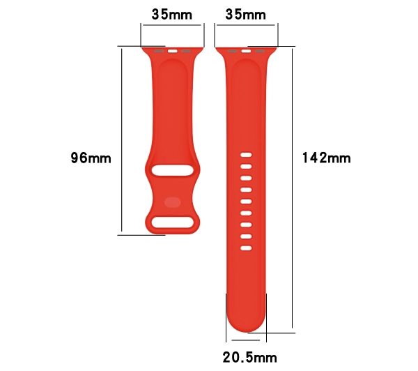 Bizon Strap Watch Silicone S do Apple Watch 44/45/46/49mm Czerwony
