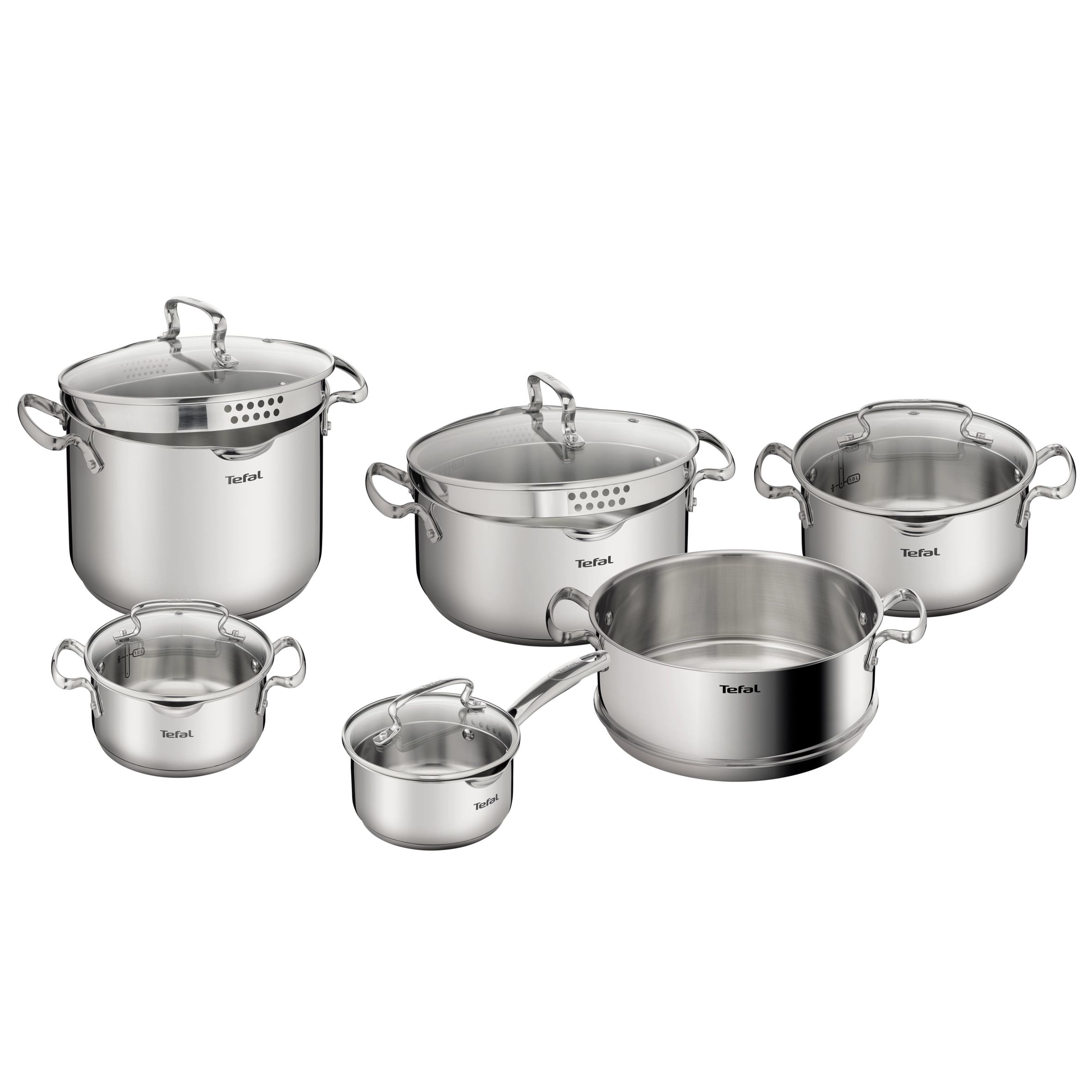 Zestaw garnków Tefal Duetto+ G719SB56 Indukcja Stal nierdzewna 11 elementów