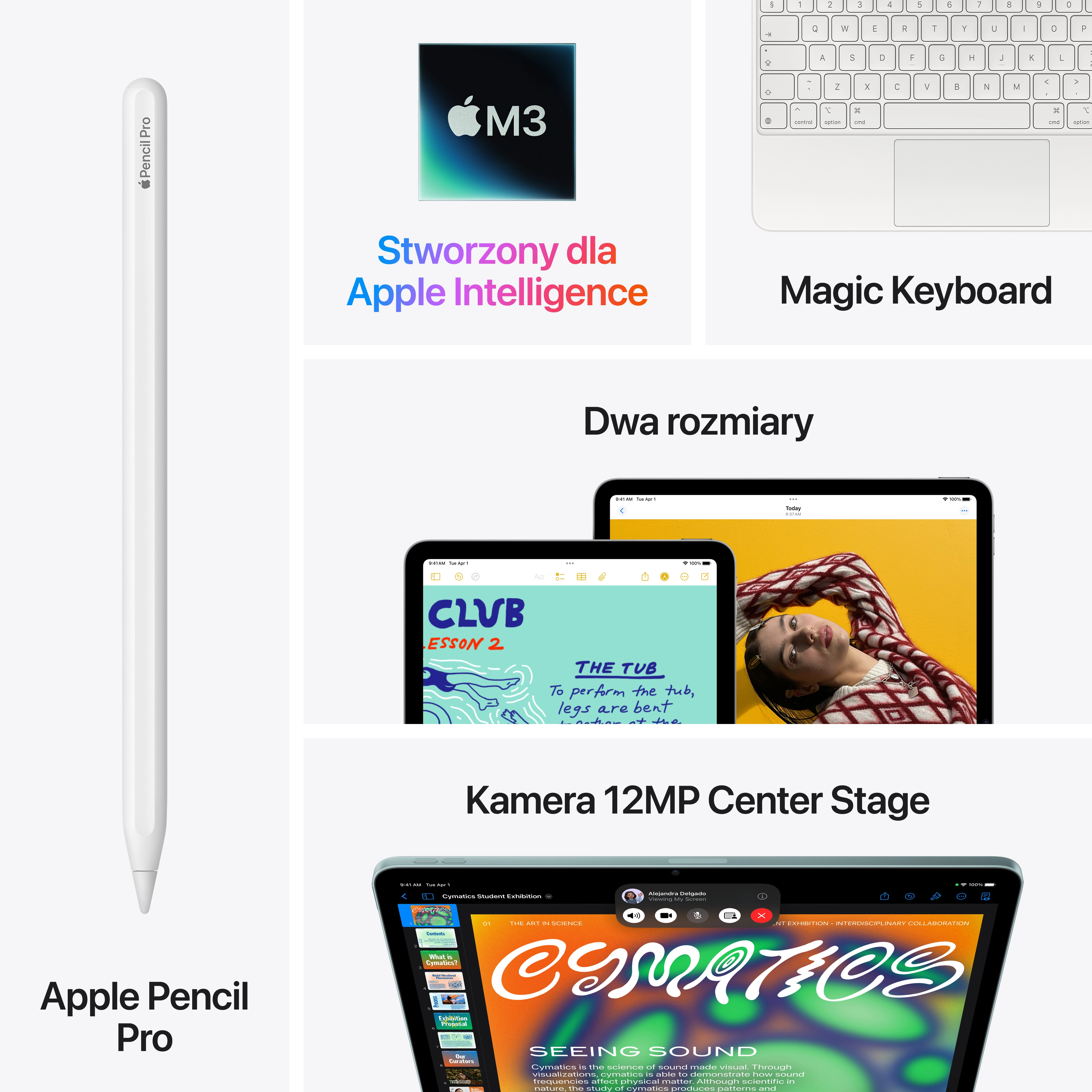Apple iPad Air 13" M3 7 gen 2025 256GB Wi-Fi Cellular 5G Księżycowa poświata