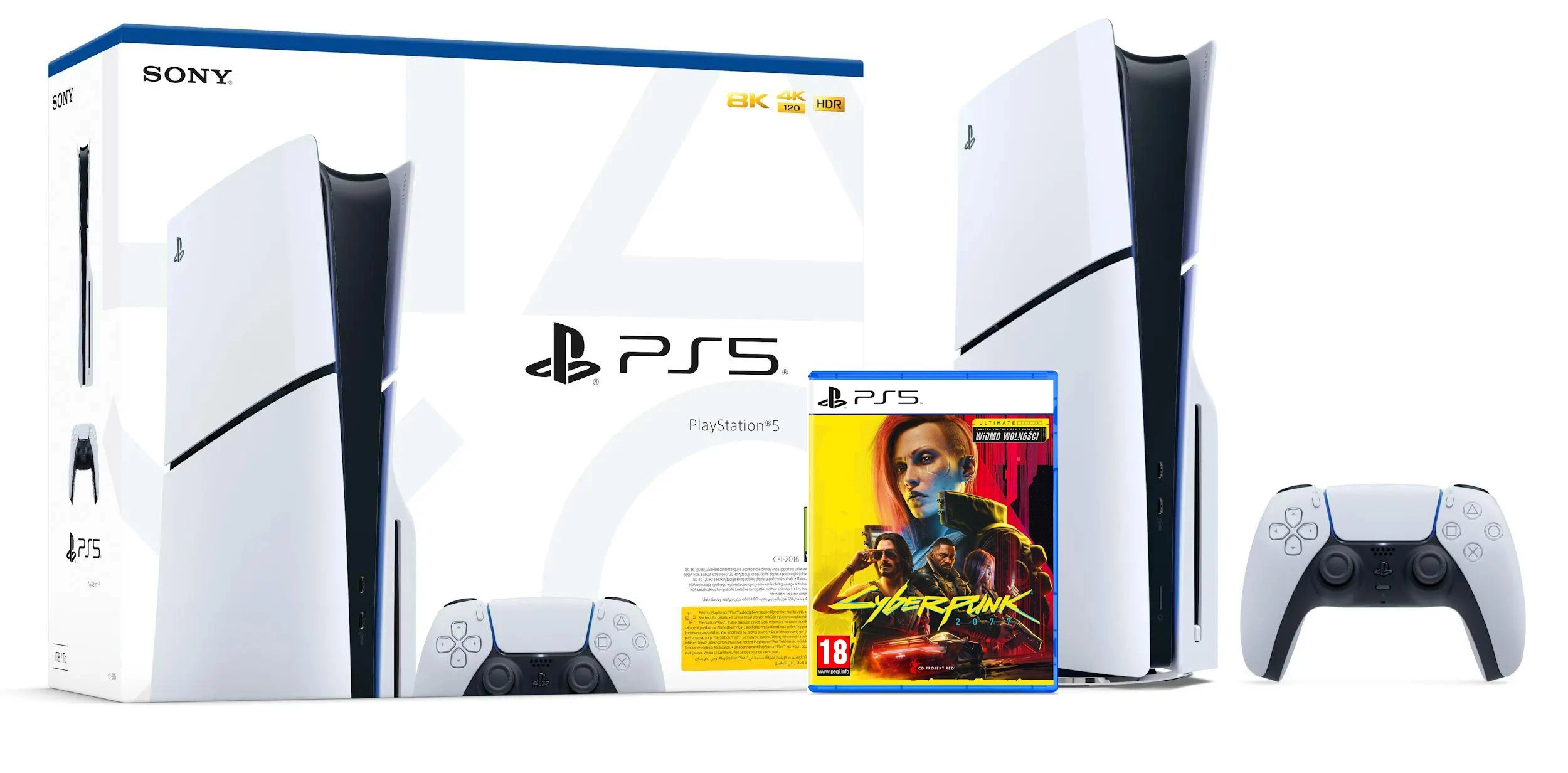 Konsola Sony PlayStation 5 Slim D Chassis (PS5) 1TB z napędem + Cyberpunk 2077 Edycja Ultimate