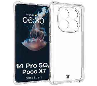 Etui Bizon Elastyczne Salpa do Xiaomi Redmi Note 14 Pro 5G / Poco X7 Przezroczysty