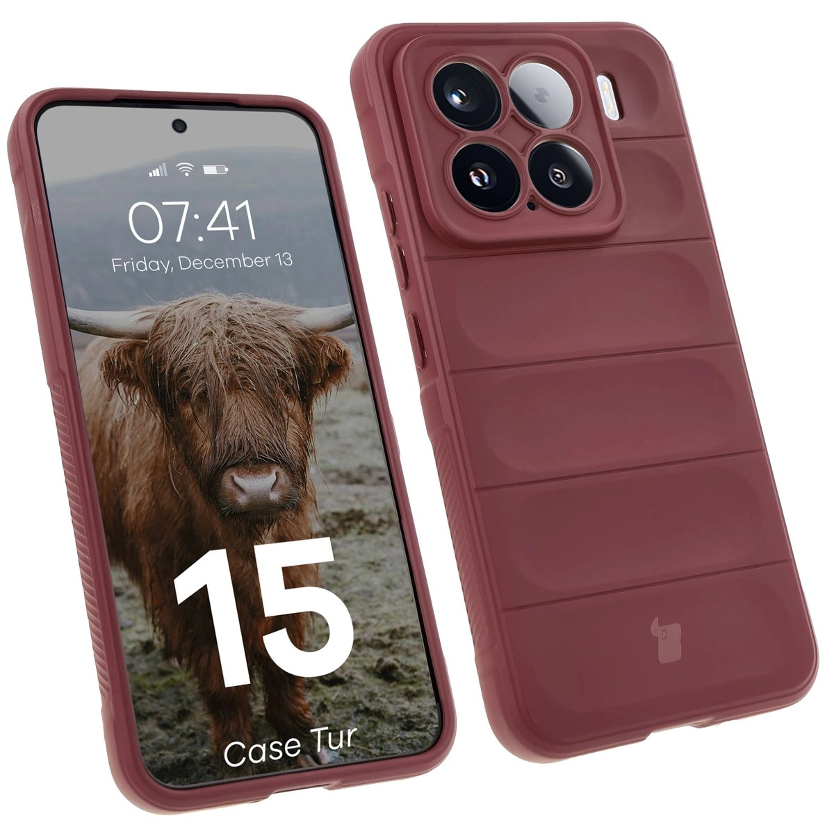 Etui Bizon Tur do Xiaomi 15 Ciemnofioletowy