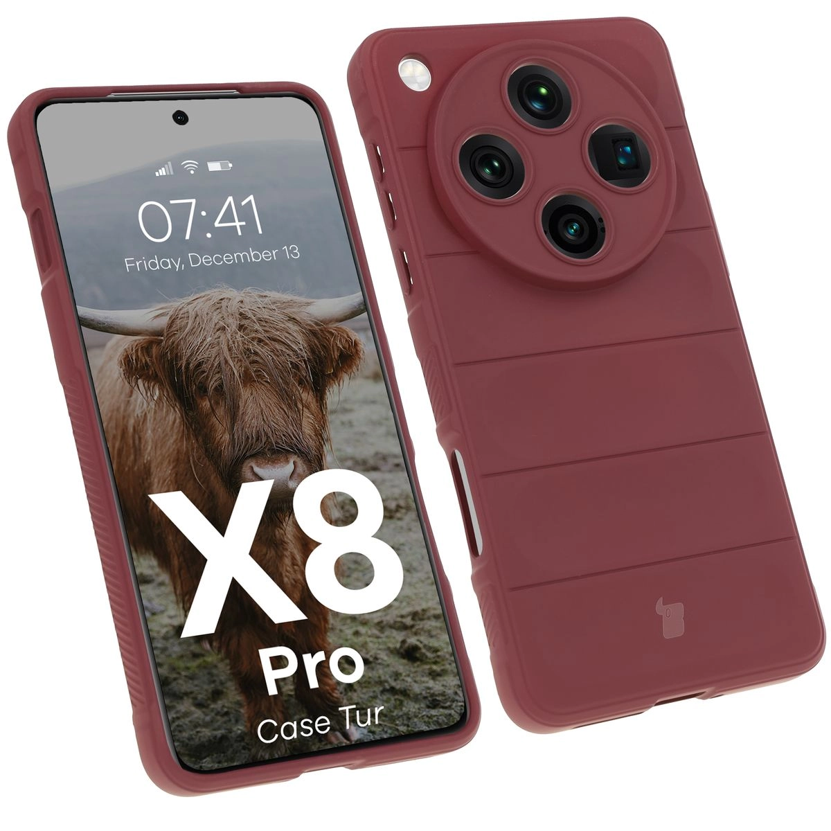 Etui Bizon Tur do Oppo Find X8 Pro Ciemnofioletowy