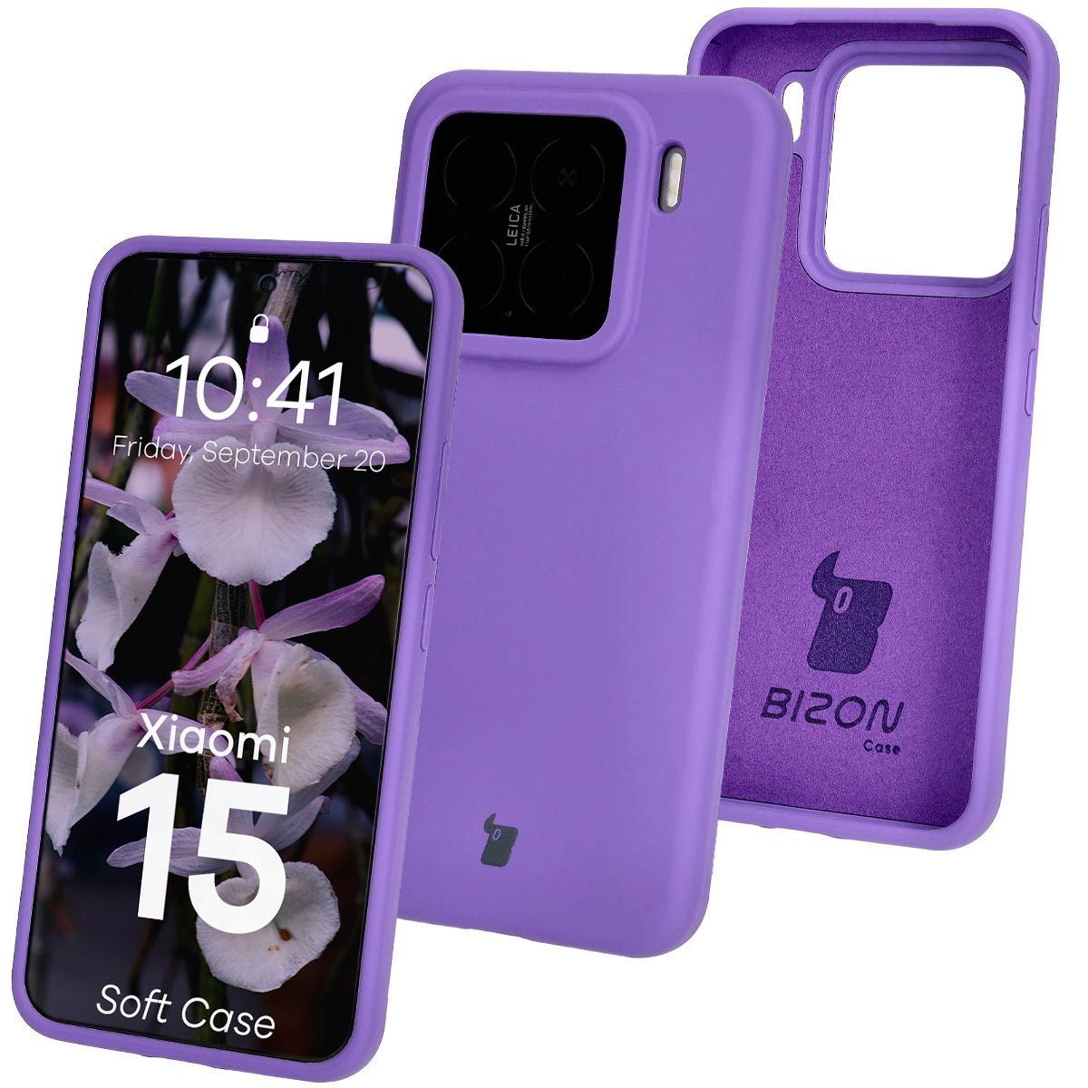 Etui Bizon Silikonowe Soft do Xiaomi 15 Fioletowy