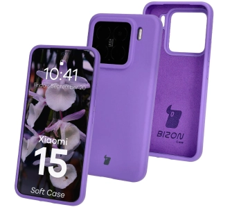 Etui Bizon Silikonowe Soft do Xiaomi 15 Fioletowy