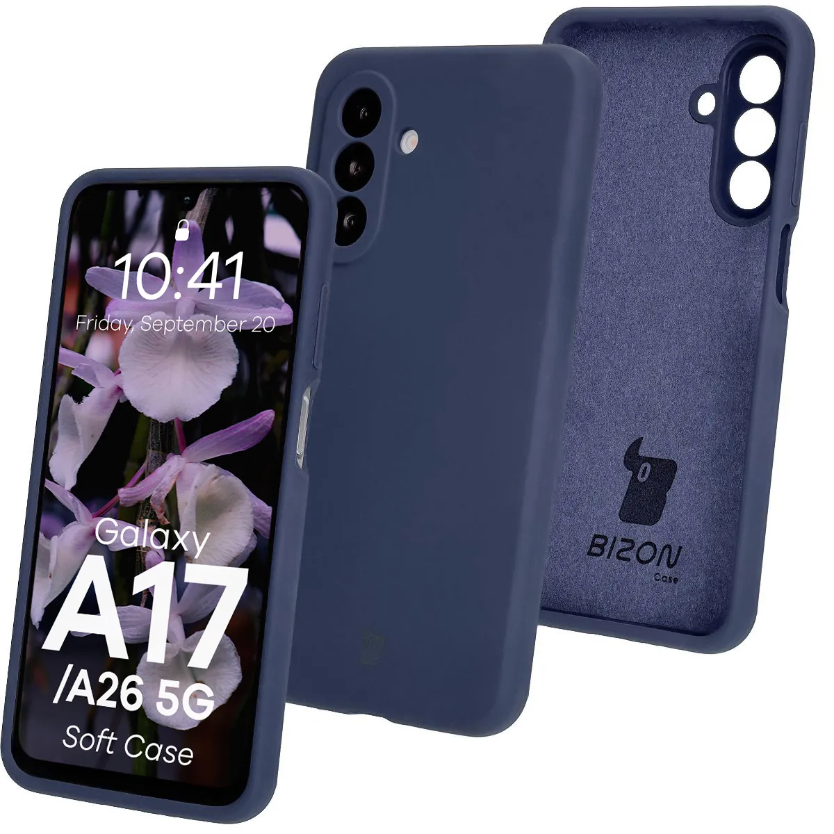 Etui Bizon Soft do Galaxy A26 5G/A17 5G Granatowy