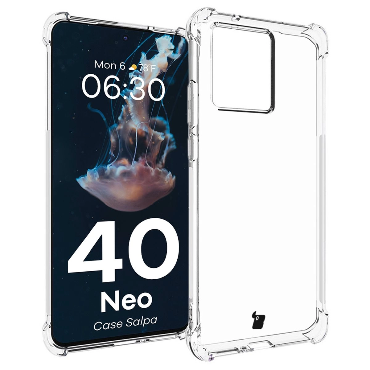 Etui Bizon Elastyczne Salpa do Motorola Edge 40 Neo Przezroczysty