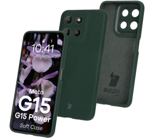Bizon Silikonowe Soft do Motorola Moto G15/G15 Power Ciemnozielony