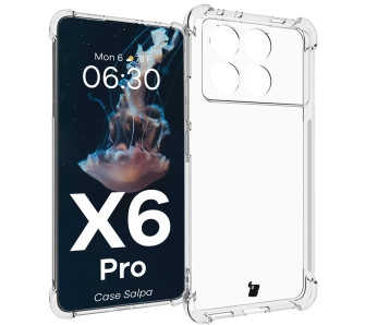 Etui Bizon Elastyczne Salpa do Xiaomi Poco X6 Pro Przezroczysty