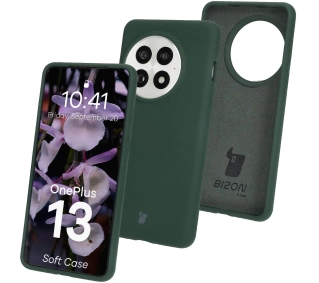 Bizon Silikonowe Soft do OnePlus 13 Ciemnozielony