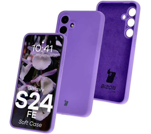 Bizon Silikonowe Soft do Galaxy S24 FE Fioletowy