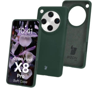 Bizon Silikonowe Soft do Oppo Find X8 Pro Ciemnozielony
