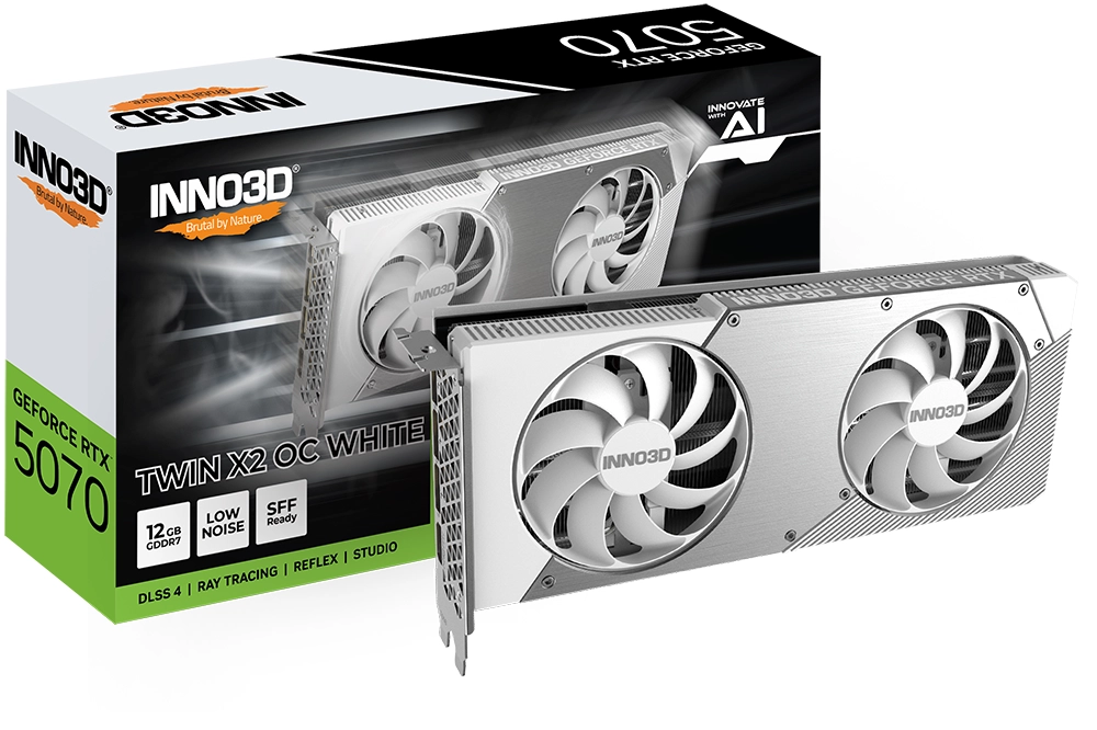 Karta graficzna Inno3D GeForce RTX 5070 Twin X2 OC White 12GB GDDR7 192bit DLSS 4