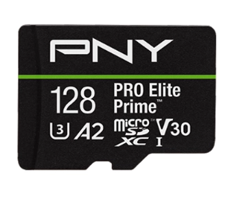 Karta pamięci PNY microSDXC PRO Elite Prime 128GB 200/150 MB/s V30 A2 + czytnik
