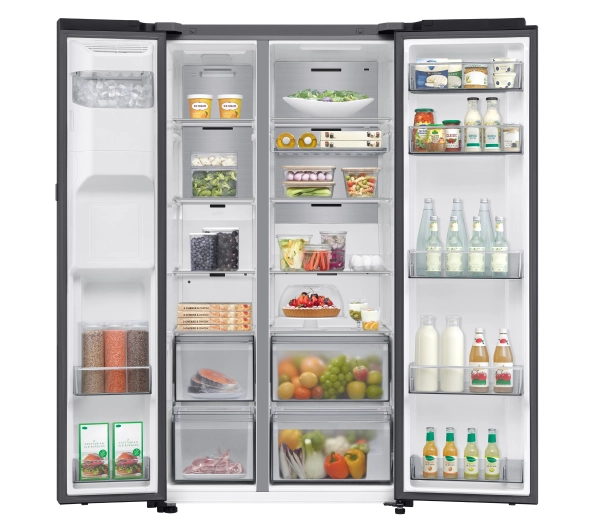Samsung SBS RS80F66KBFEO Funkcje AI Auto Open Pełny No Frost 178,4cm Kostkarka Zdalne sterowanie Grafitowa stal - Kup na Raty - RRSO 0%