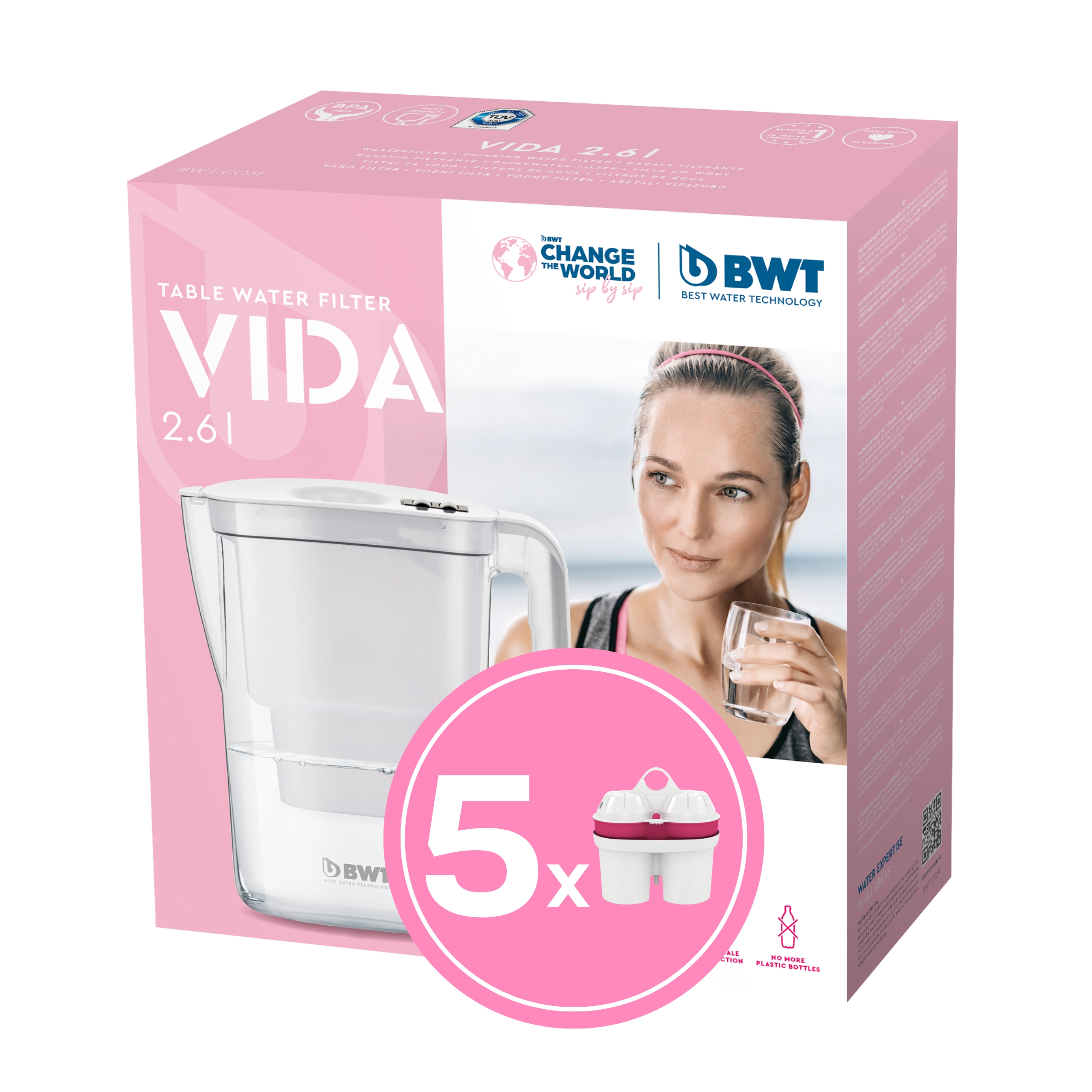Dzbanek filtrujący BWT Vida 2,6l 5 wkładów Biały