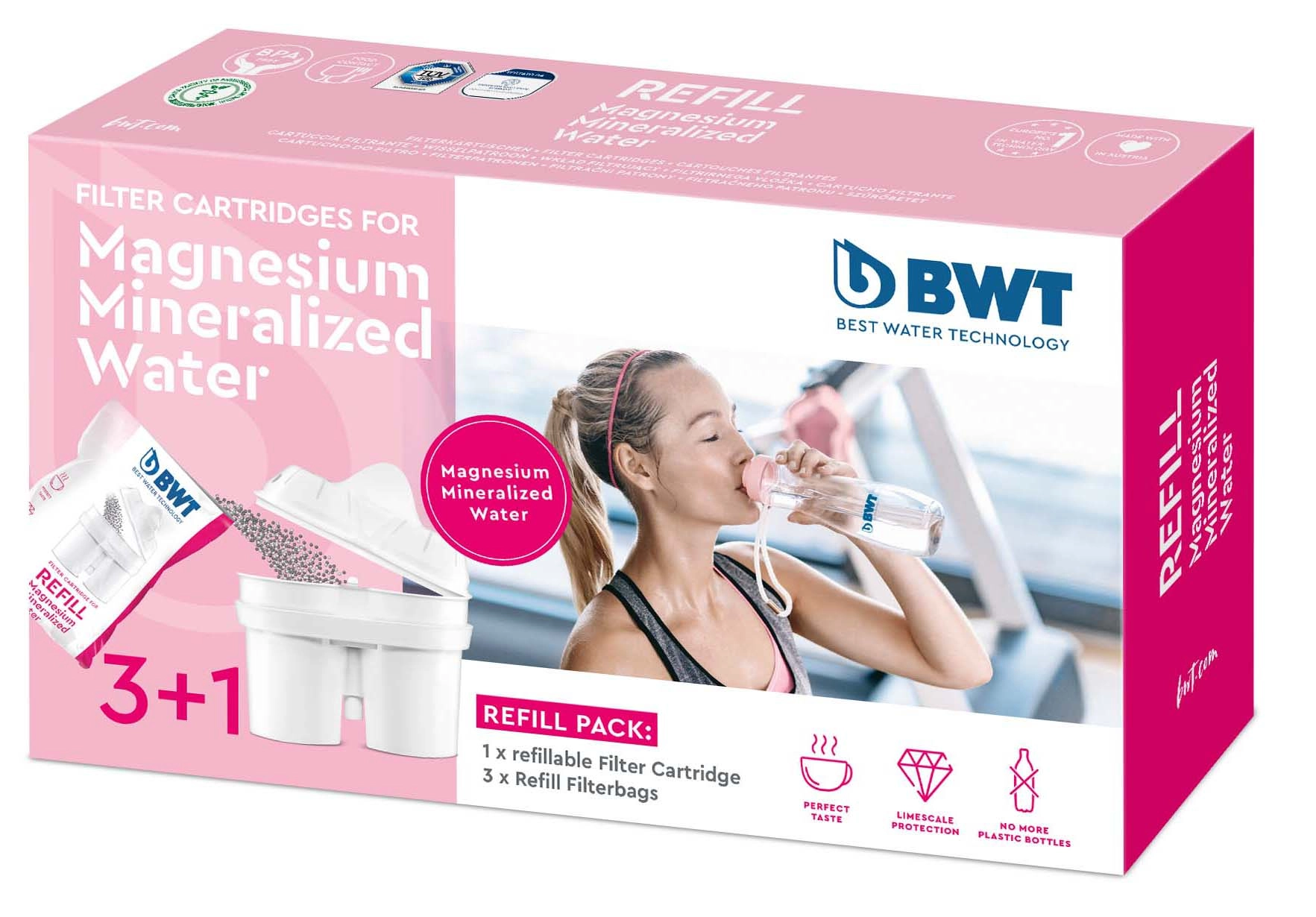 Wkład filtrujący BWT Mineralizowana Magnezem miękka woda Refill 1 + 3szt.
