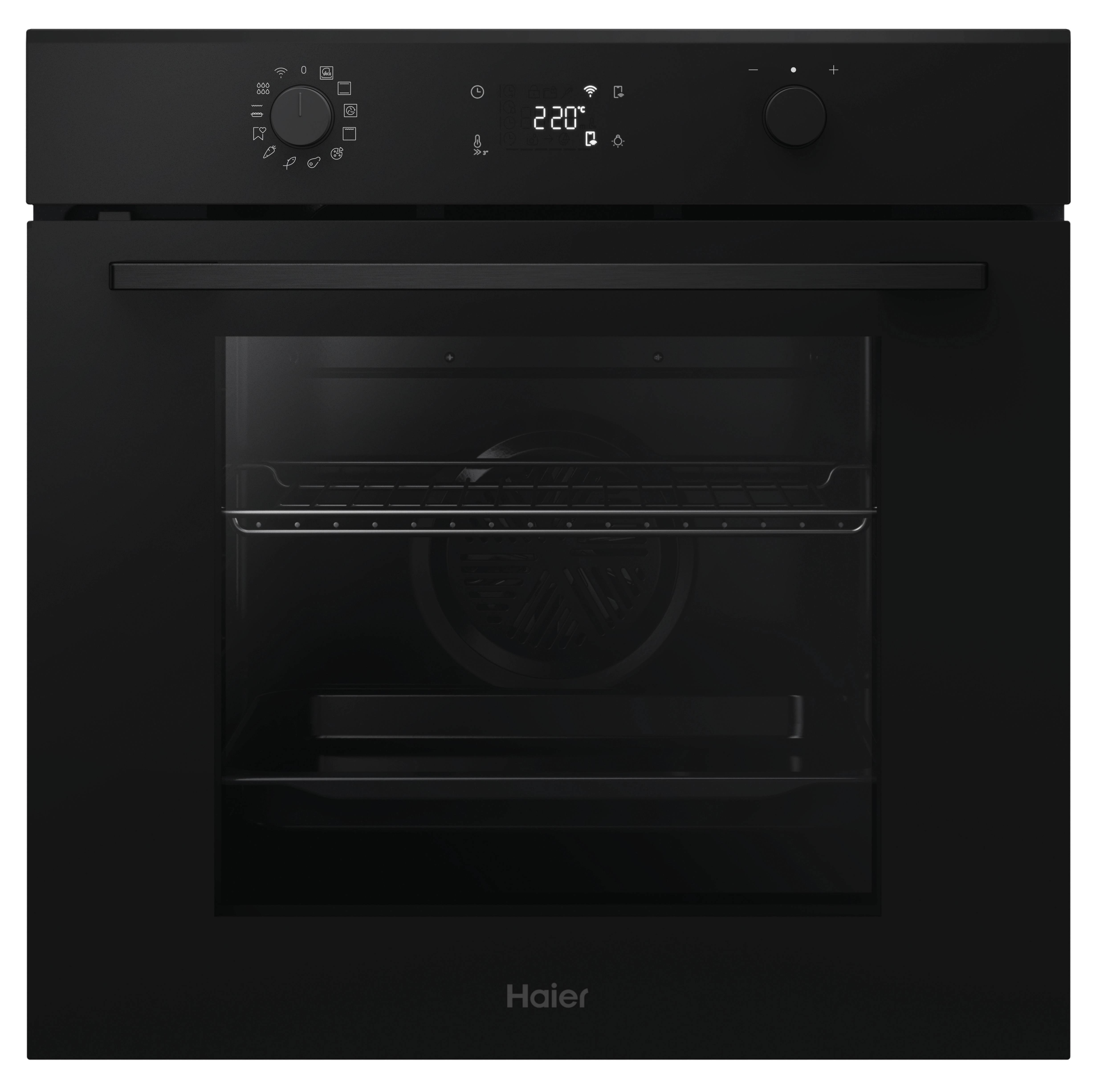 Piekarnik elektryczny parowy Haier ID Seria 2 H6 ID25B4LYTB Termoobieg AirFry Termosonda Zdalne sterowanie Czarny