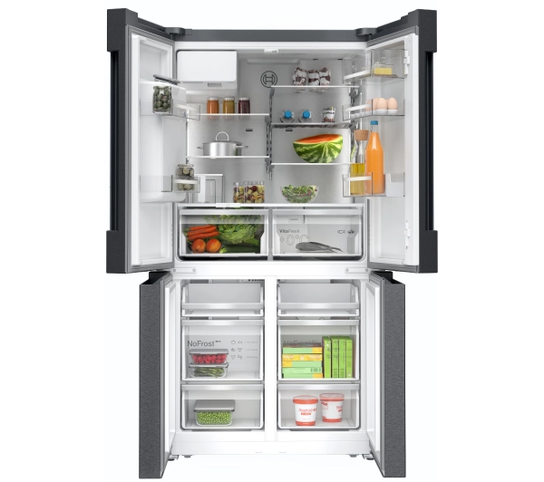 Bosch Serie 6 KFI96AXEA Pełny No Frost 183cm Kostkarka Zdalne sterowanie Czarna stal szczotkowana - TRZECI -55%, ALBO 5-TY ZA 1ZŁ - Kup na Raty - RRSO 0%