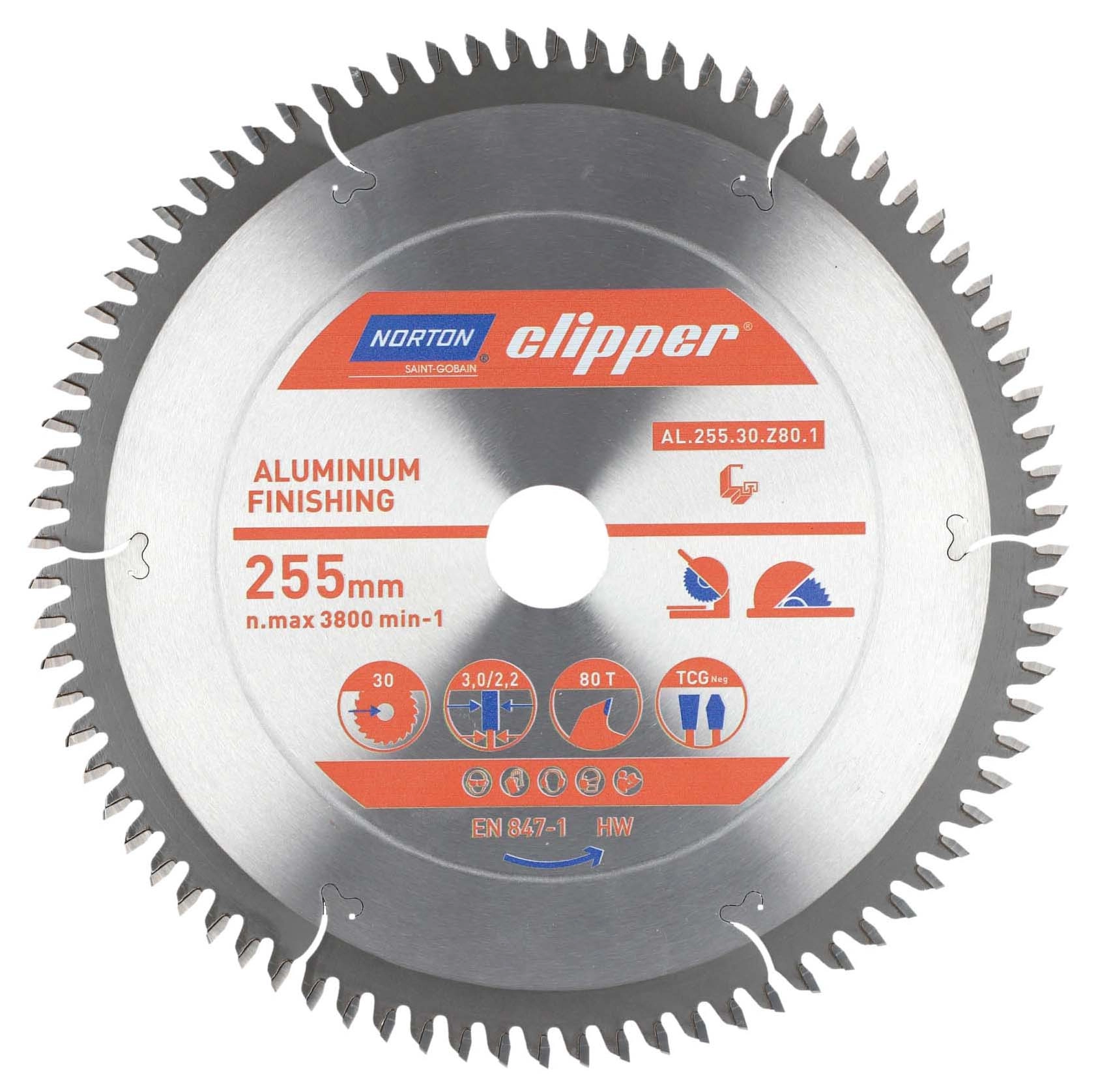 Tarcza TCT Norton Clipper do aluminium 255mm