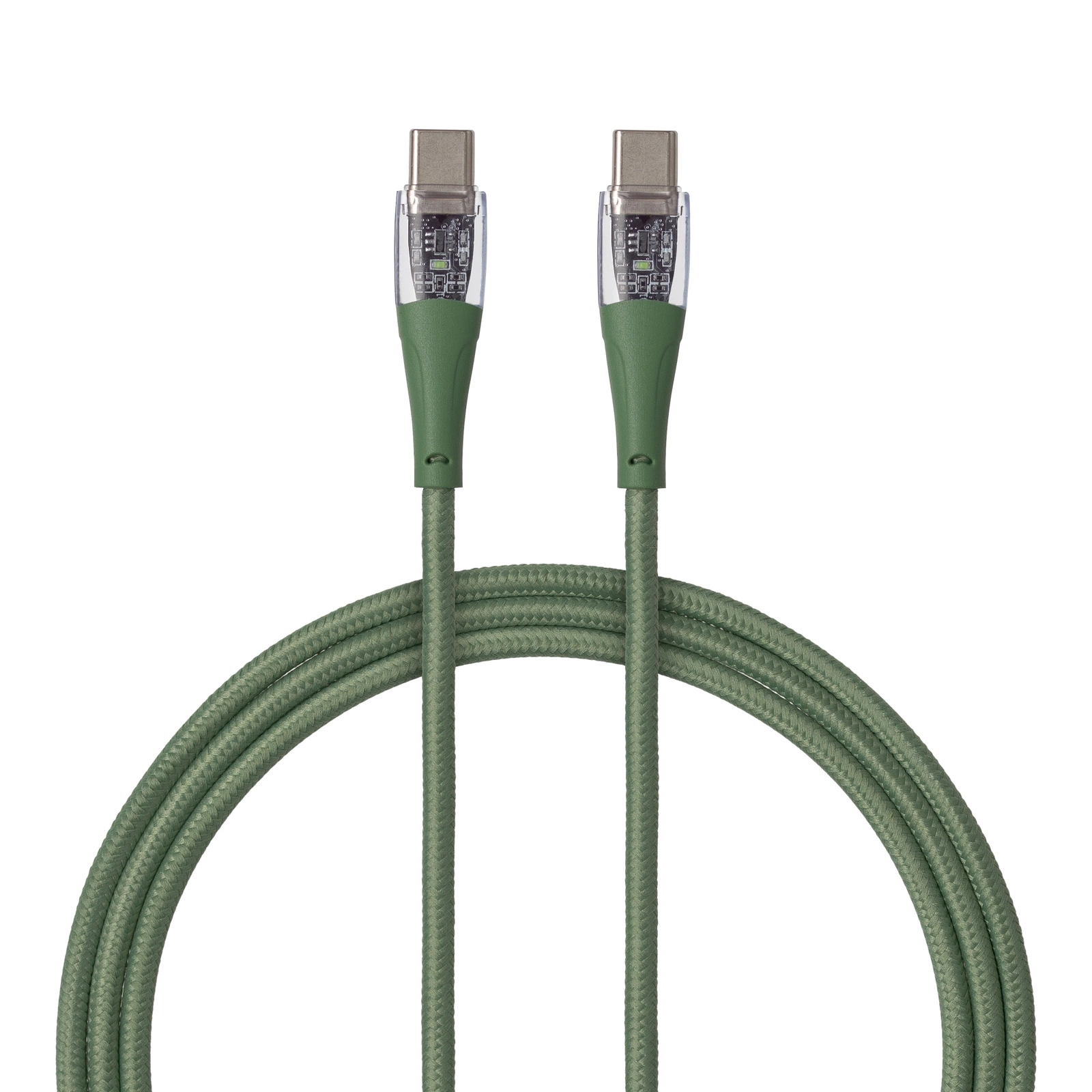 Kabel QUALO USB-C do USB-C 1,5m 3A Zielony