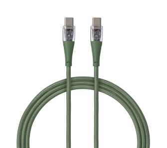 Kabel QUALO USB-C do USB-C 1,5m 3A Zielony