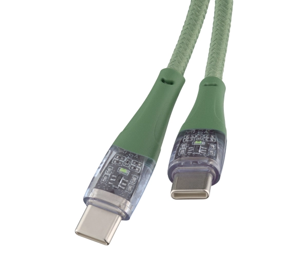 QUALO USB-C do USB-C 1,5m 3A Zielony