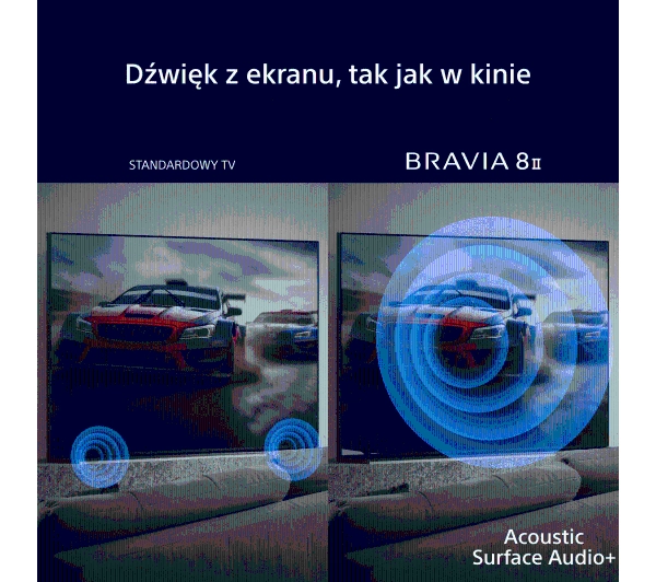 Sony BRAVIA 8 II K-55XR8M2 55" 4K QD-OLED 120Hz Google TV Dolby Vision Dolby Atmos DTS-X HDMI 2.1 DVB-T2 - Kup na Raty - RRSO 0%