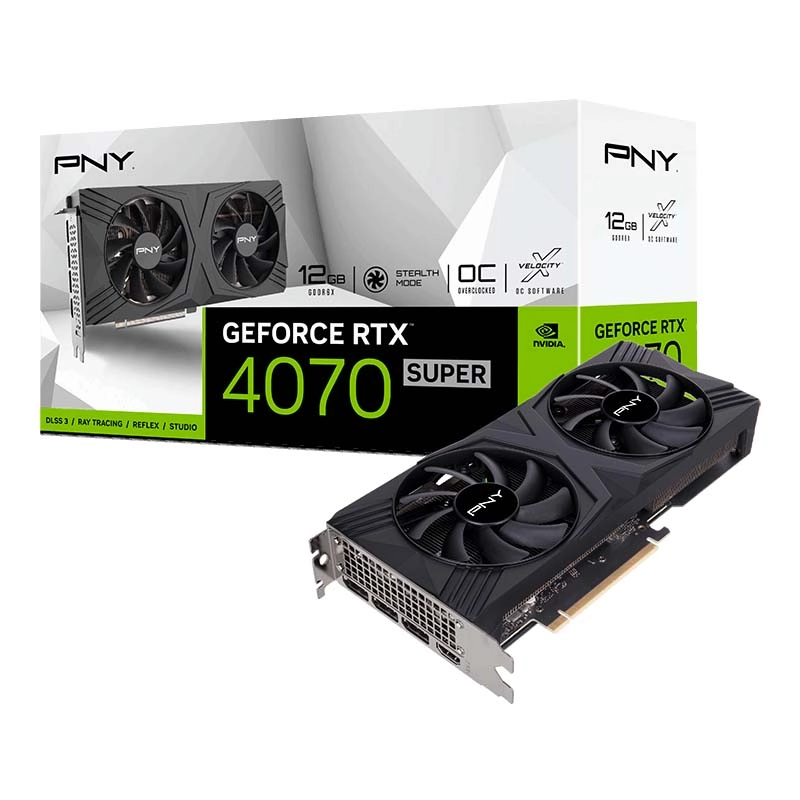 Karta graficzna PNY GeForce RTX 4070 Super Verto OC Dual Fan 12GB GDDR6X 192bit DLSS 3