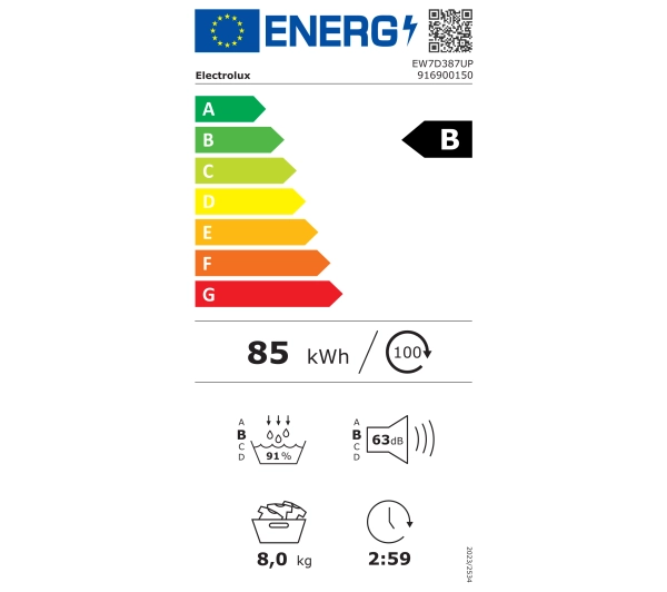 Electrolux pralka 700 SteamCare EW7F3487UP 8kg 1400obr/min + suszarka 700 DelicateCare EW7D387UP 63,6cm 8kg - TRZECI -55%, ALBO 5-TY ZA 1ZŁ - Kup na Raty - RRSO 0%